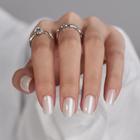 Press On Nails Bartbox Short Square White Chrome Gel