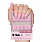 Press-On Nails Glamnetic Think Pink Solid Opaco Curto Oval