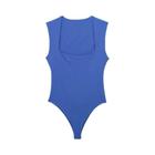 Preto Azul Branco Sem Mangas Pescoço Quadrado Bodycon Bodysuit Feminino Sexy Lingerie Apertada Verão