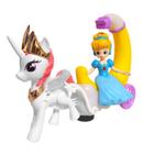 Princesa na Carruagem de Lua e Cavalo Brinquedo Musical com Luzes e Movimentos
