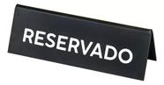 Prisma De Mesa Placa Reservado Acrílico Preto - 5 Peças