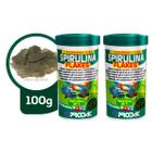 Prodac Spirulina flocos kit 2x 50g melhora imunidade cor