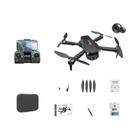 Kit completo do Drone KBDFA H16 contendo drone dobrável, controle remoto, baterias, hélices extras e estojo de transporte