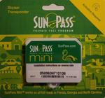 Programa de pedágio pré-pago SunPass Mini Sticker para a Flórida