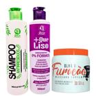 Progressiva +Que Liso Matizadora Organica 300ml + Shampoo 300ml e Mascara Furacão Lisstreme 500g