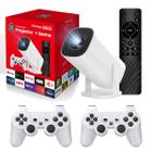 Projetor Android 4k Wifi 5ghz 3800 Jogos Retro 2 Controles