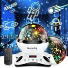 Projetor de luz noturna Moredig Kids com controle remoto 12 Music Black