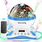 Projetor de luz noturna Moredig Kids com controle remoto 12 Music Blue