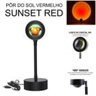 Projetor Luz Pôr do Sol Vermelho Sunset Red LED Luminária de Mesa USB - LED Force