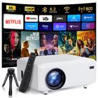 Projetor Mini portátil YBAUA 4K 1080P Full HD com WiFi e Bluetooth