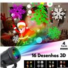 Projetor Natalino Decoração Desenhos de Natal Led Laser16 Desenhos Holográfico
