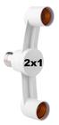 Prolongador Adaptador Extensor Bocal Lâmpada E27 - 2 Lâmpadas - 2x1 - 2 em 1 - Duplo