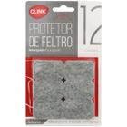 Protetor adesivo eva quadrado 4x2,5cm 12 peças cinza clink