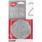 Protetor autoadesivo para moveis em feltro redondo com 2 pecas 8,5cm de ø na cartela - Clink