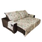 Protetor capa de para sofá estampada king reclinável 1,80m x 2,40m com porta objetos