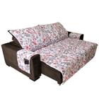 Protetor capa de para sofá estampada king reclinável 2,50m x 2,40m com porta objetos