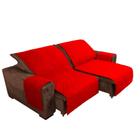 Protetor capa de para sofá king reclinável 2,40m x 2,40m com porta objetos modelo elegance