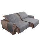 Protetor capa de para sofá king reclinável 2,40m x 2,40m com porta objetos modelo elegance