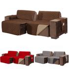 Protetor capa de sofa retratil e reclinavel de 2 modulos 1,20m cada + dupla face + porta objetos largura 2,40m