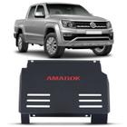 Protetor Carter Peito Aço Amarok Cabine Dupla 2010 a 2021 Chapa de Aço Preto com Grafia