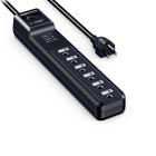 Protetor de sobretensão Power Strip Amazon Basics 6 Outlet 2 USB