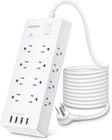 Protetor de sobretensão Power Strip HANYCONY 16 tomadas com 4 USB