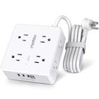 Protetor de sobretensão Power Strip POWRUI 8 tomadas 4 portas USB