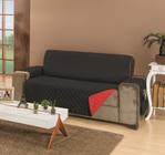 Protetor De Sofa Dupla Face 4 Lugares Vermelho Com Preto - Mr enxoval