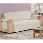 Protetor de sofá impermeável 7101vb 3 lugares padrão palha e bege