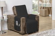 Protetor de sofa impermeavel poltrona dupla face preto/cinza