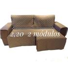protetor de sofá retrátil assento 2,20 2 módulos mas assento impermeável + 2 cp almof 1,10x0,27 (largura total do sofa c
