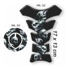 Protetor De Tanque Tankpad E Bocal Caveira Skull Dark Preto