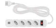 Protetor Eletrônico Filtro De Linha Intelbras Epe 204 Usb+ Com 4 Tomadas e 2 Portas Usb Bivolt Cabo 3 Metros Branco