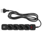 Protetor Eletrônico Intelbras EPE 204 USB, com 4 Tomadas e 2x USB, Preto - 4824205