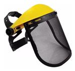 Protetor facial telado para roçadeira malha de aço com ajuste de catraca