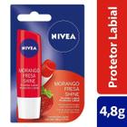 Protetor Labial Nivea Morango Shine 4 8G Nivea Morango