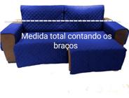 Protetor Sofá 2.30m(medindo Com Braços)2 Modulos Retratil e reclinavel -azul royal - RJ ENXOVAIS