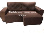 Protetor Sofá 2.30m(medindo Com Braços)2 Modulos Retratil e reclinavel - marrom escuro - ENXOVAIS RJ