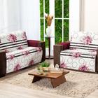 Protetor Sofa Estampado Isabela 2 E 3 Lugares - Floral Vinho - Enxovais Aquarela