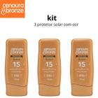 Protetor solar com cor efeito dourado fps 15 cenoura e bronze 110 ml-3 unidades