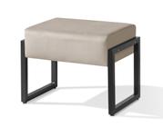 Puf Puff Base Retangular p/ Sala Decorativo Moderno Areia/Preto - Casa Detalhe