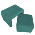 Puff 2 em 1 Brenda Suede Azul Tiffany - D'Classe Decor