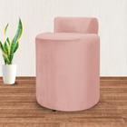 Puff Athena Veludo Rosa - Vallisa Decor