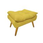 Puff Banco Decorativo Pés Palito Para Sala de Estar Karen Corano Amarelo - DL Decor - Doce Lar Decorações