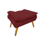 Puff Banco Estofado Decorativo Para Recepção Clínica Karen Suede Vermelho Bordo - DL Decor - Doce Lar Decorações