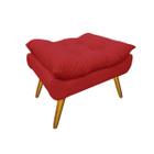 Puff Banco Estofado Decorativo Para Salão de Beleza Karen Suede Vermelho - DL Decor - Doce Lar Decorações