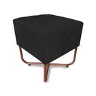 Puff Banqueta Bela Suede Preto Base Metal Cobre - Vallisa Decor