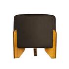 Puff Banqueta Catar Luxo Decorativo - Suede Marrom - Divini Decor