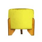 Puff Banqueta Catar Luxo Decorativo - Veludo Amarelo - Divini Decor