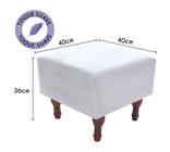 Puff Banqueta com Espuma 40x40cm Decorativo Quadrado Pés Madeira - BF Colchões